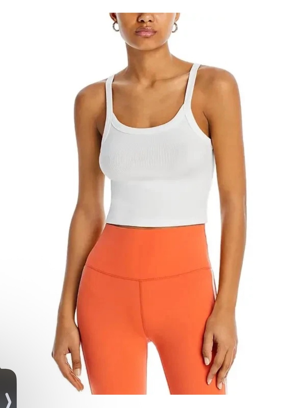 Splits59 Charlie Rib Cropped Tank Womens XL White Sleeveless Scoop Neck Pullover